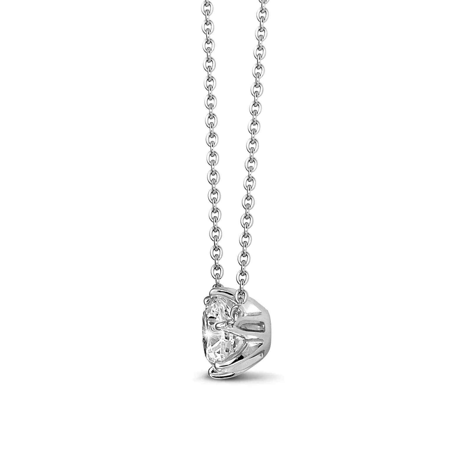 0.70 quilates colgante solitario en oro blanco con diamante redondo 