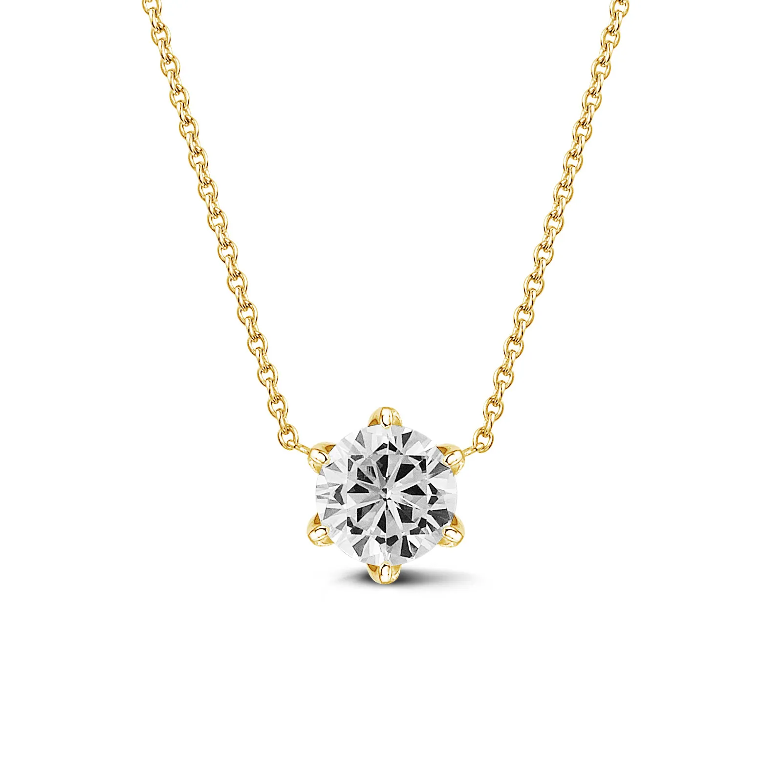 3.00 quilates colgante solitario en oro amarillo con diamante redondo 