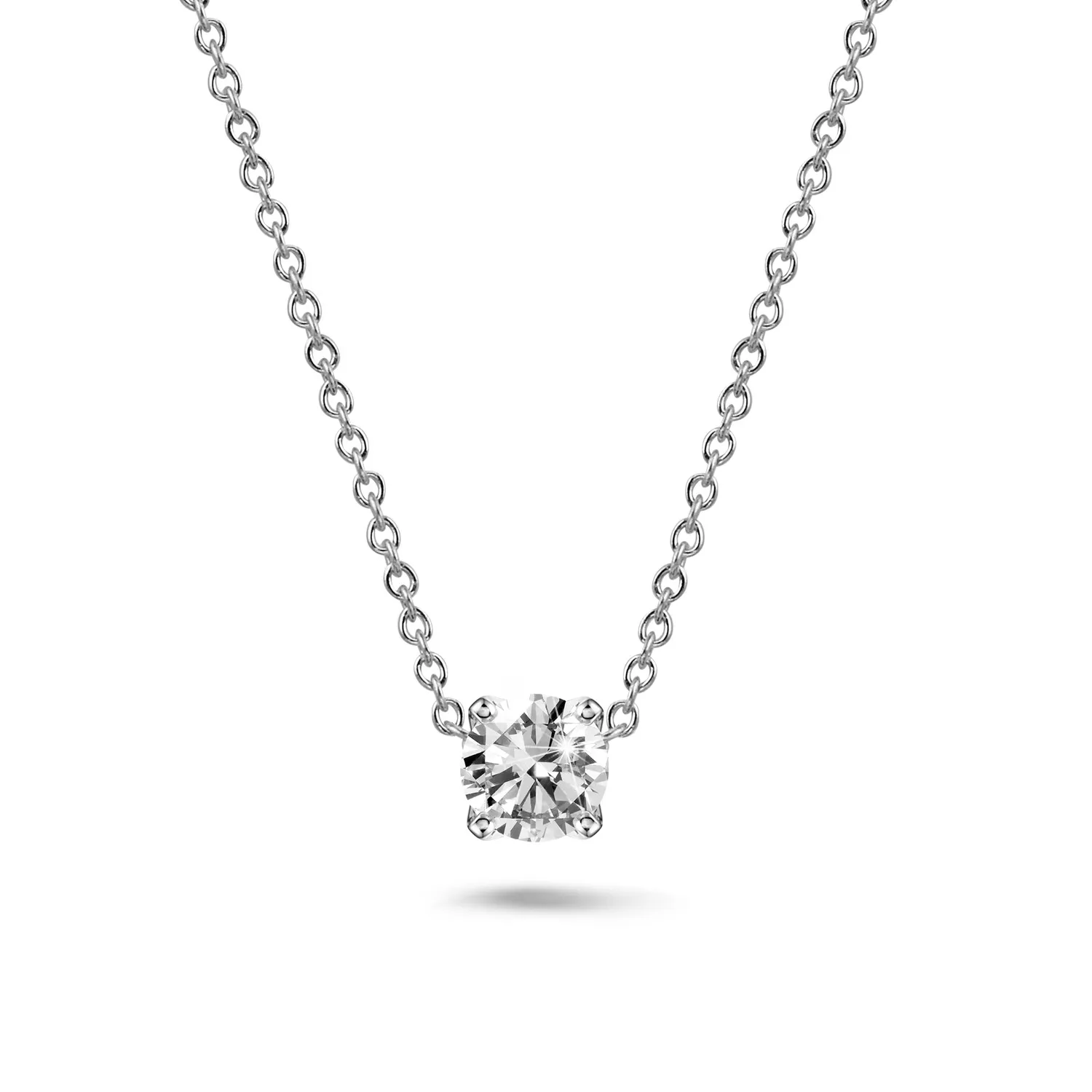 3.00 quilates colgante solitario en oro blanco con diamante redondo 