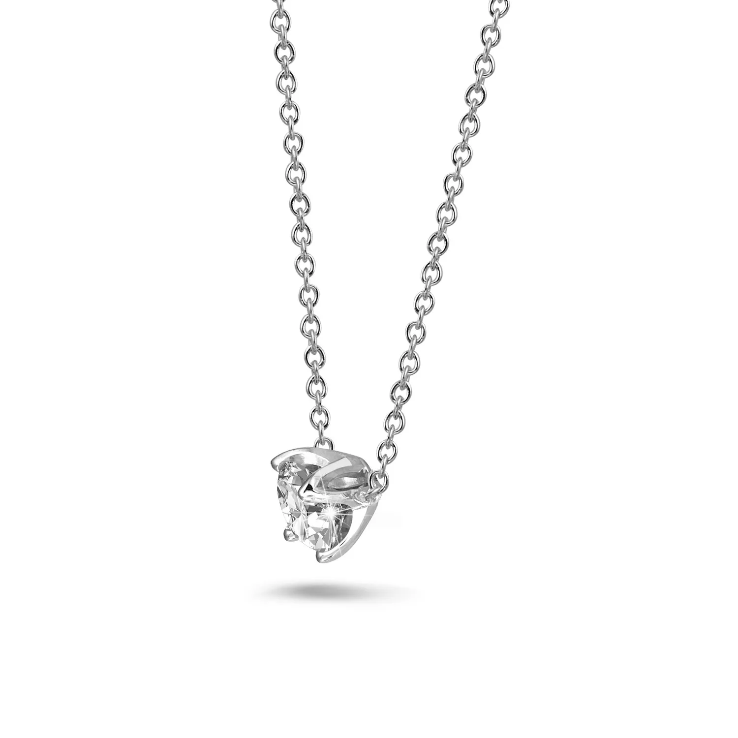 3.00 quilates colgante solitario en oro blanco con diamante redondo 