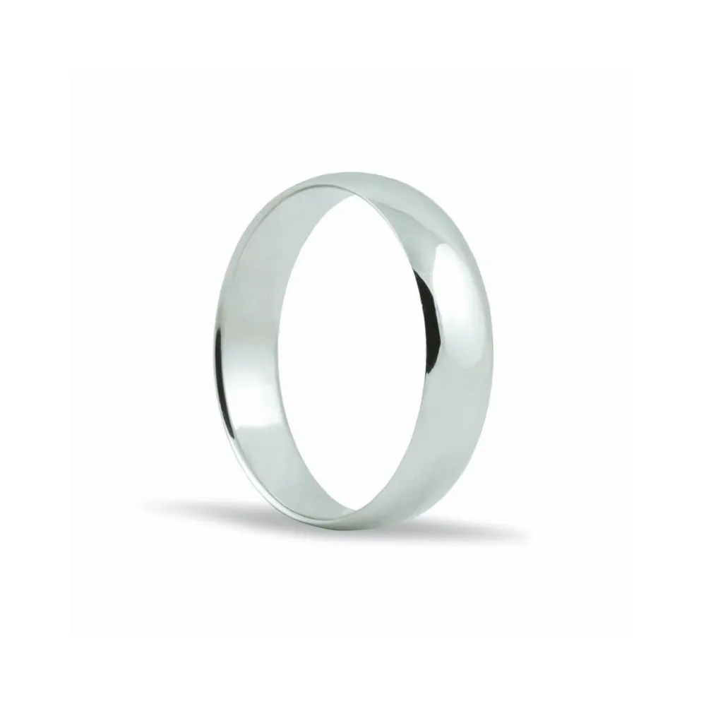 Alianza de oro blanco 18K de 5 mm y acabada en brillo