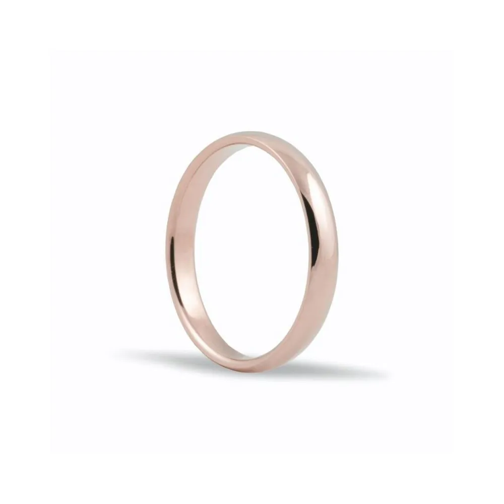 Alianza de oro rosa 18K de 3 mm y acabada en brillo