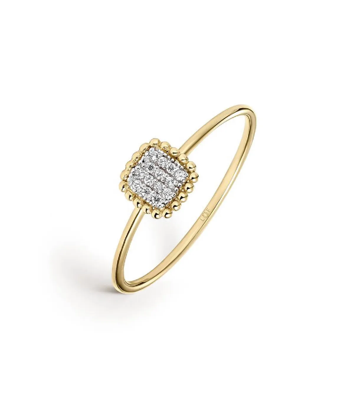 ANILLO SELLO LITTA FIORE EN PAVE CON CIRCONITAS EN ORO AMARILLO  LRN201011