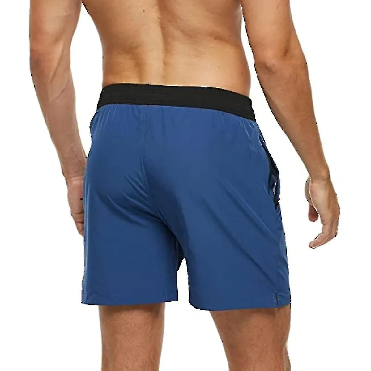 Bañador para hombre con bolsillo con cremallera Pantalones cortos de baño rápidos de secado impermeable con cordón ajustable