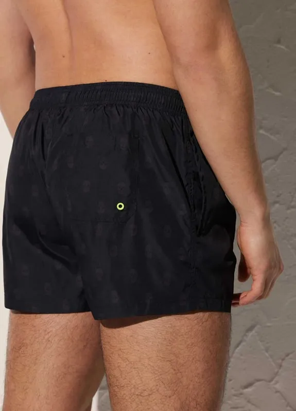 Bañador Ysabel Mora de hombre en negro estampado con calaveras