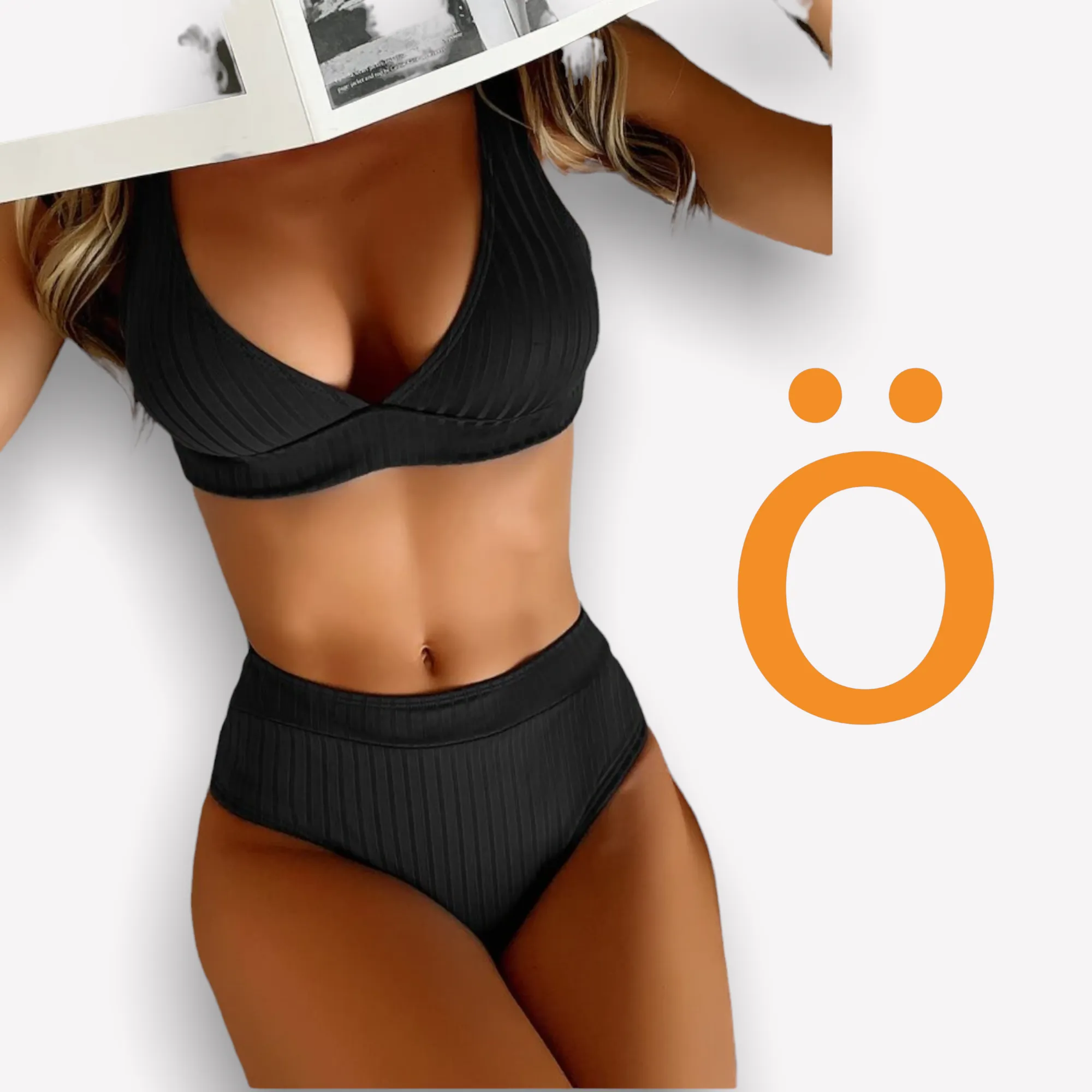 Bikini color negro talle alto