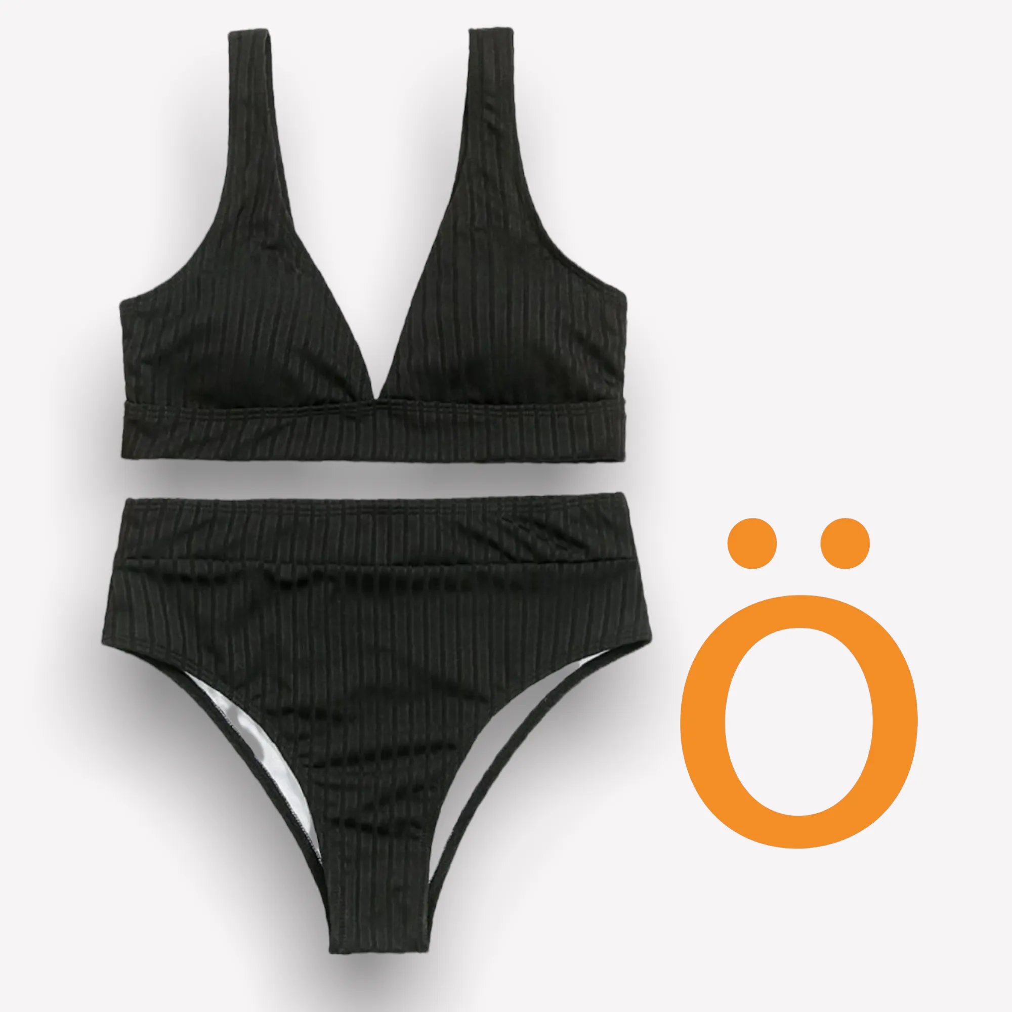 Bikini color negro talle alto