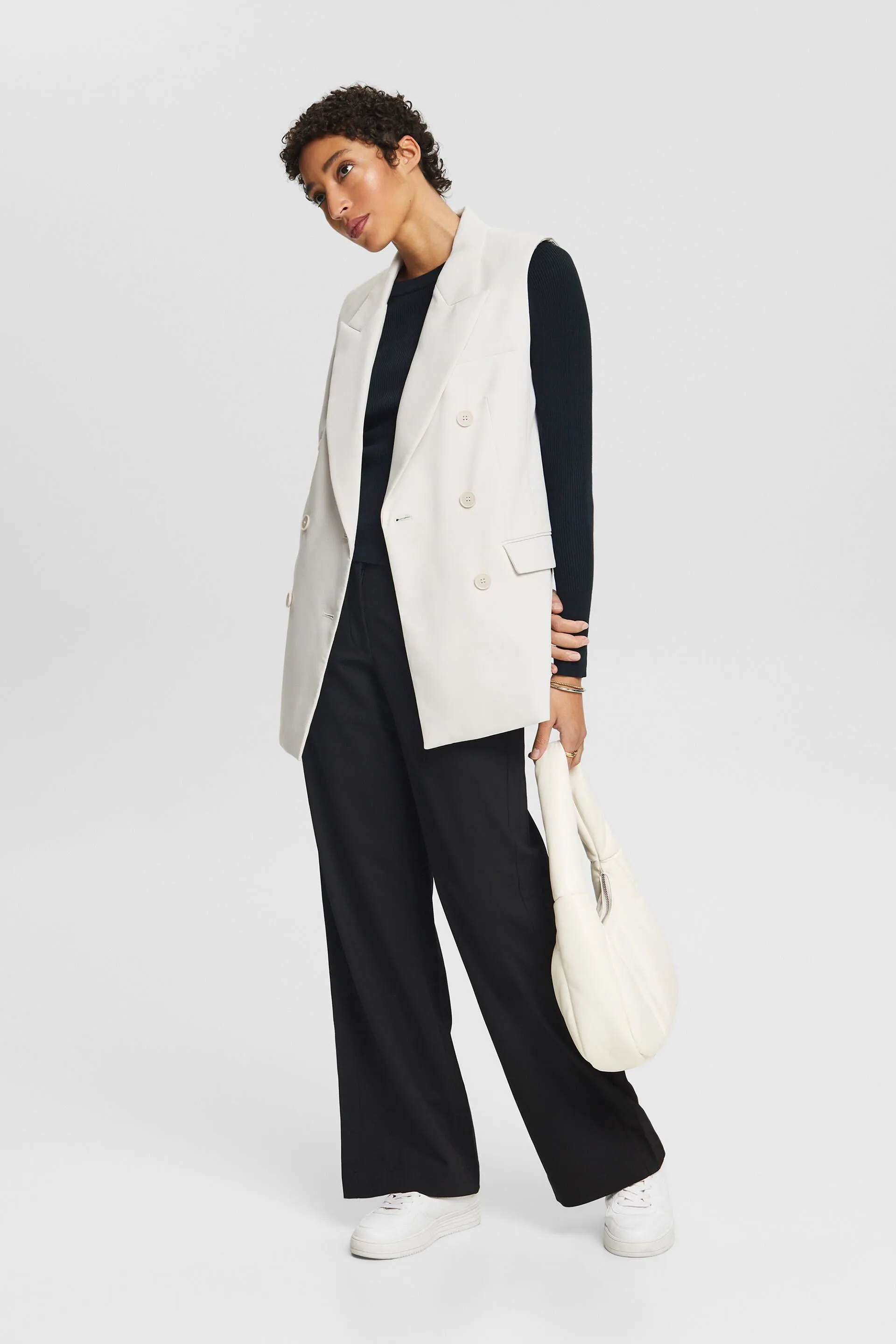 Blazer tipo chaleco de doble botonadura