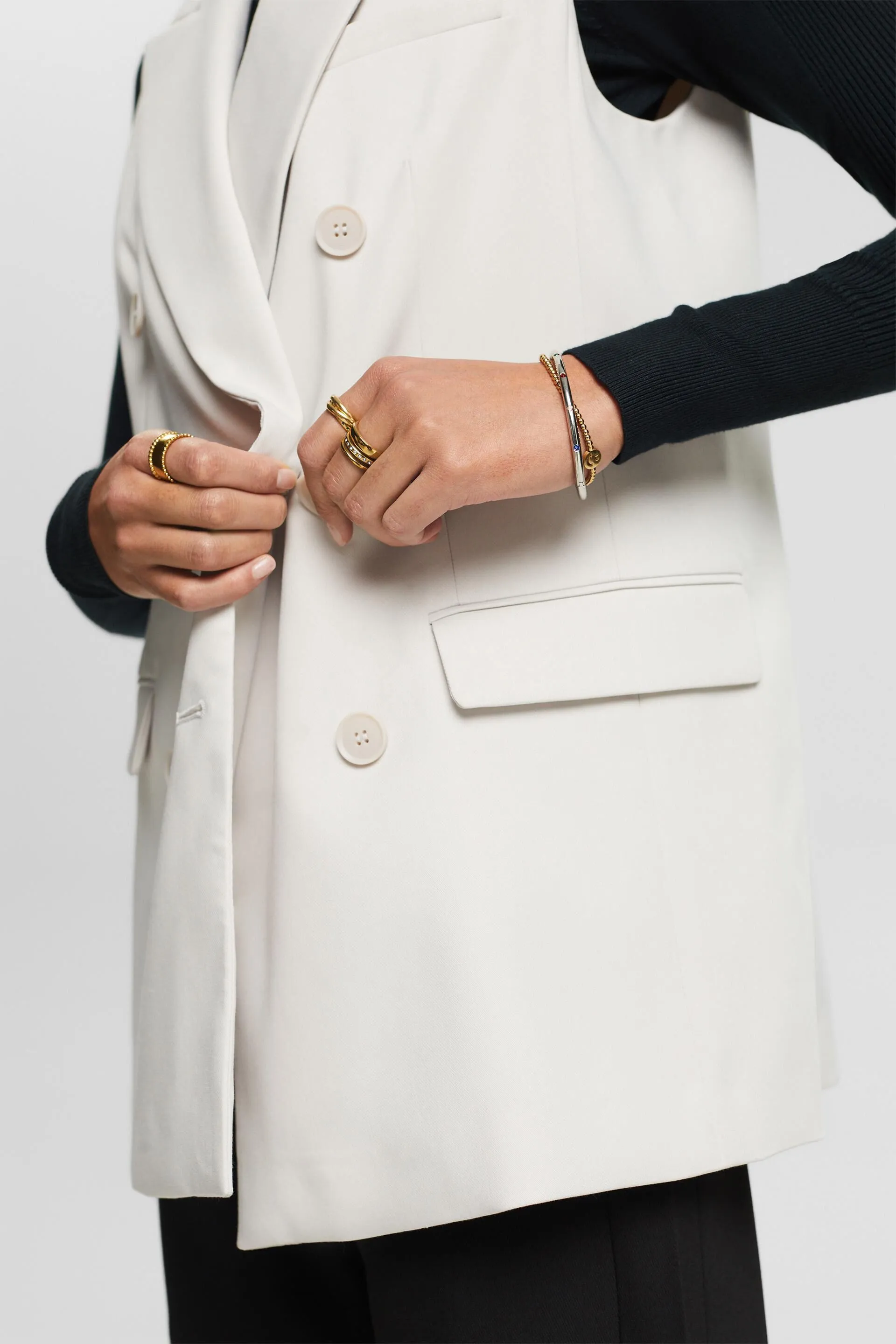 Blazer tipo chaleco de doble botonadura