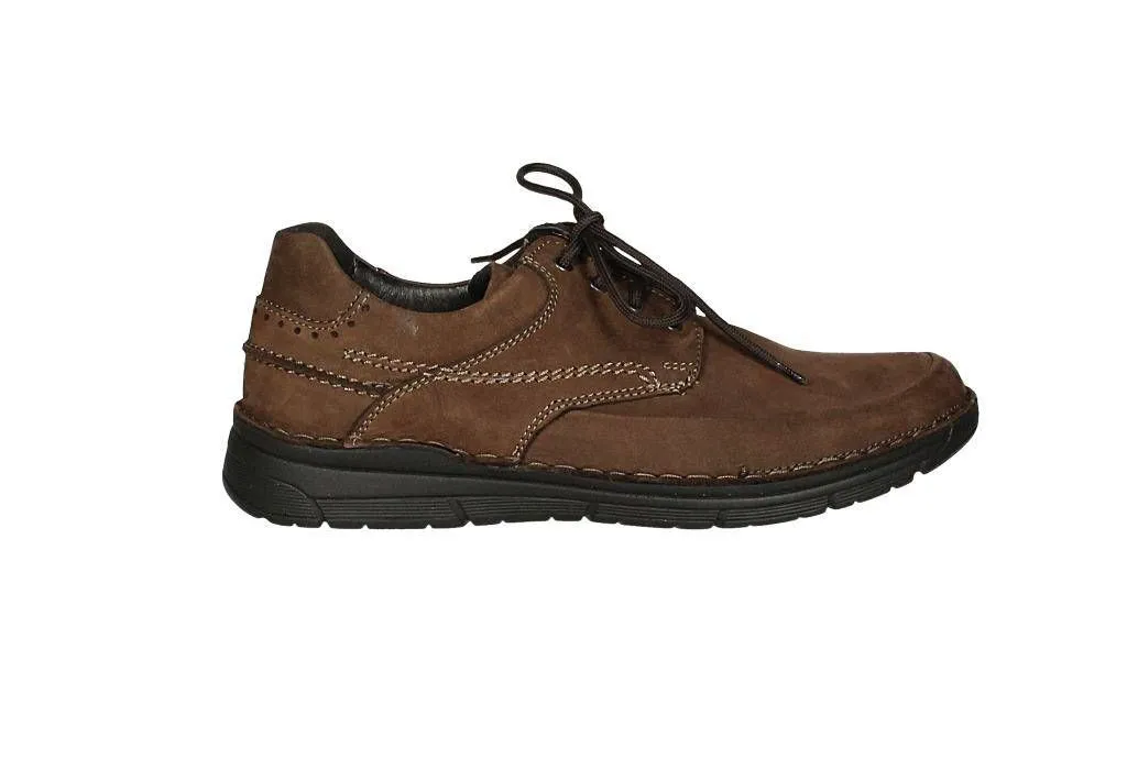 Blucher Nobuck Marron Bordon Plegado Pespuntes Lados