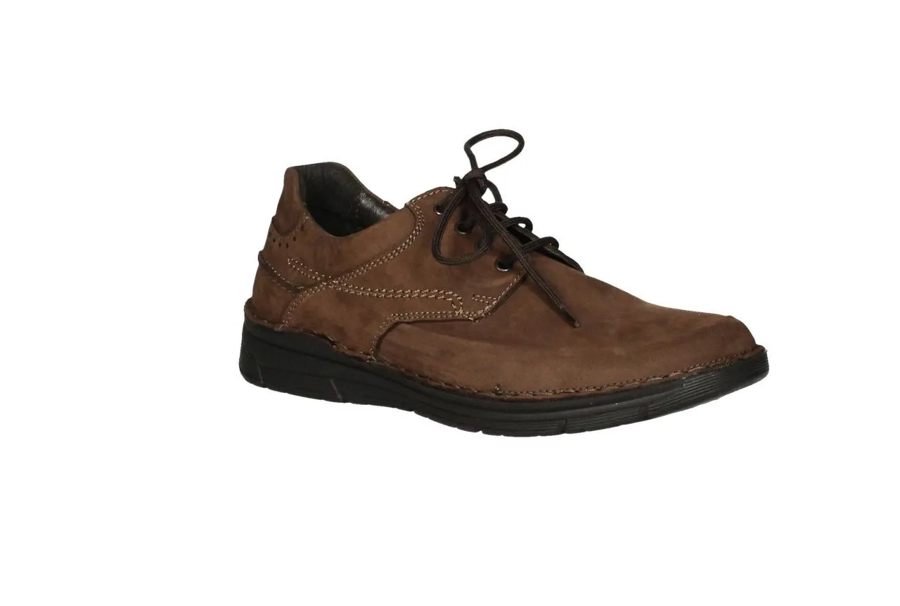Blucher Nobuck Marron Bordon Plegado Pespuntes Lados
