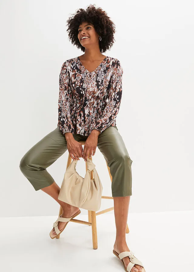 Blusa Marrón estampado