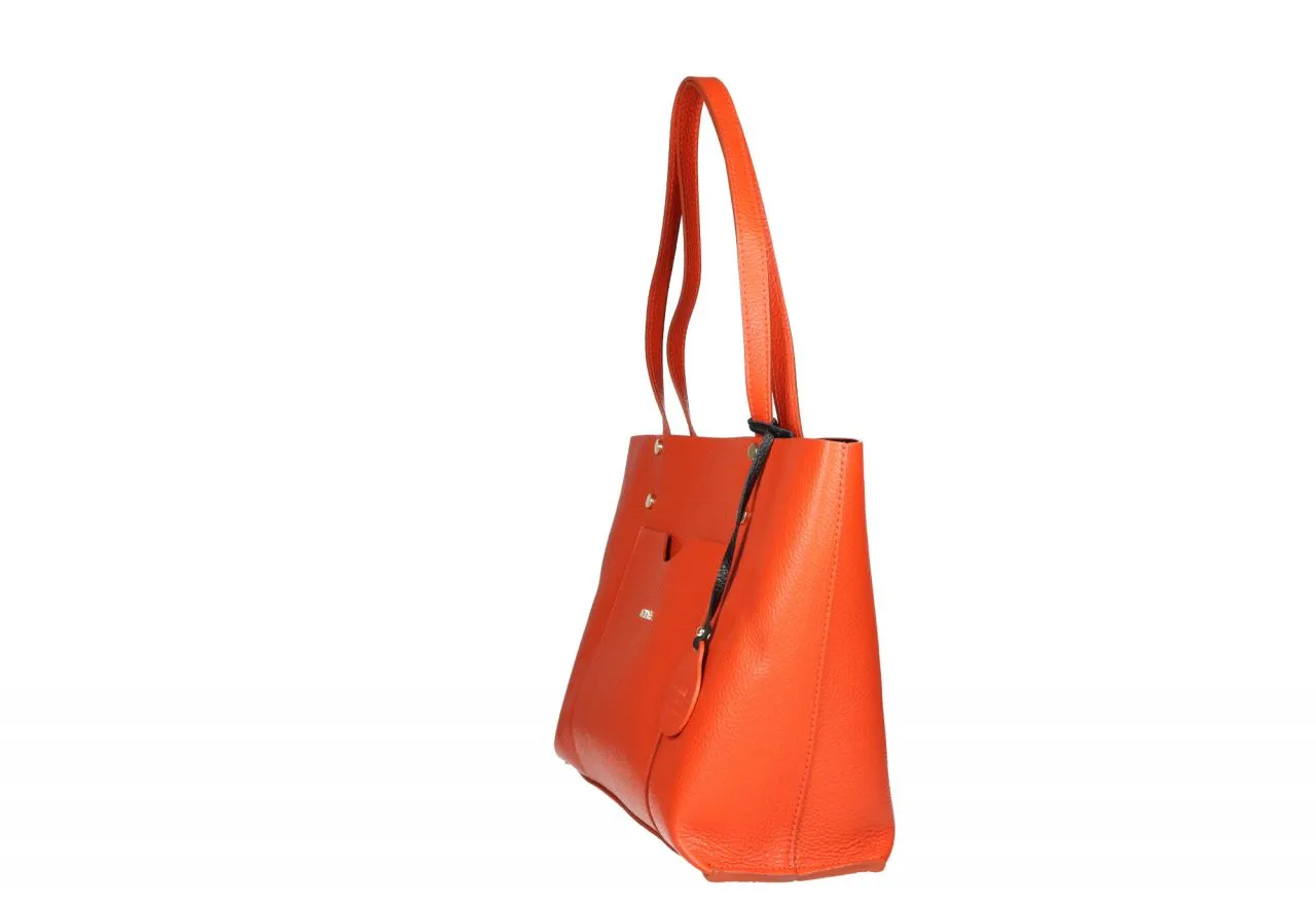 Bolso Piel Coral Asas Hombro Bolsillo Delantero