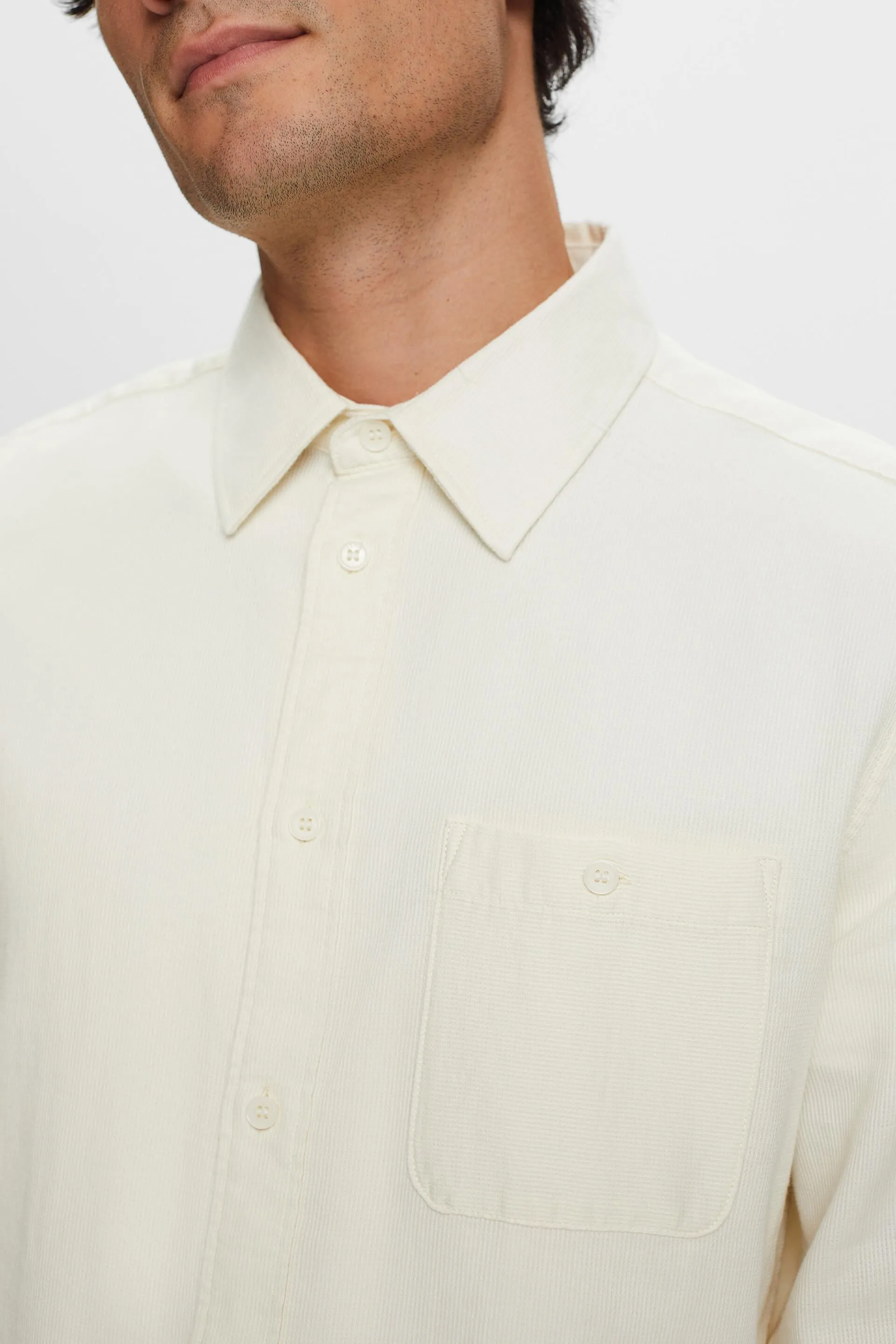 Camisa de corte ceñido con textura, 100% algodón