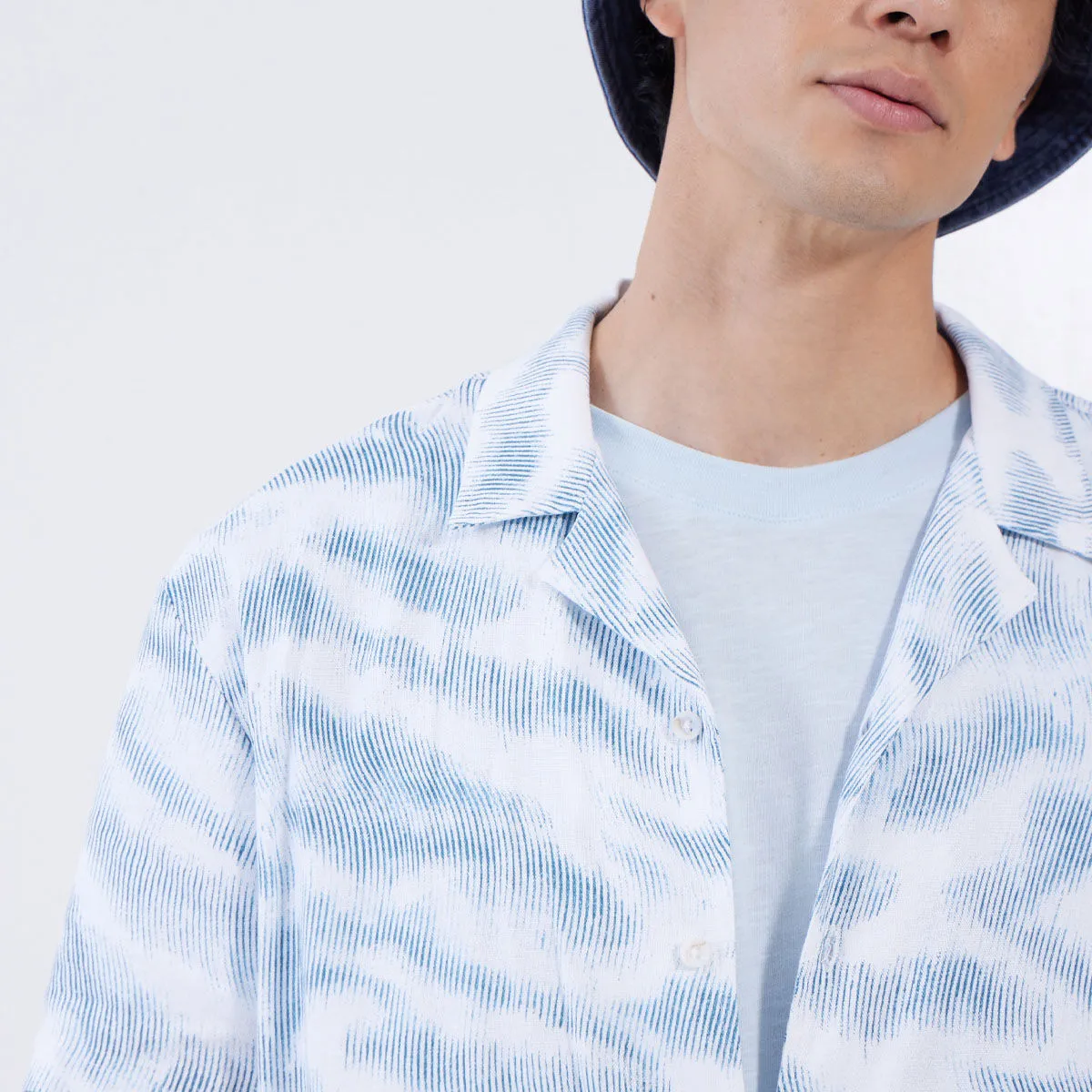 Camisa Estampada Con Cuello Resort