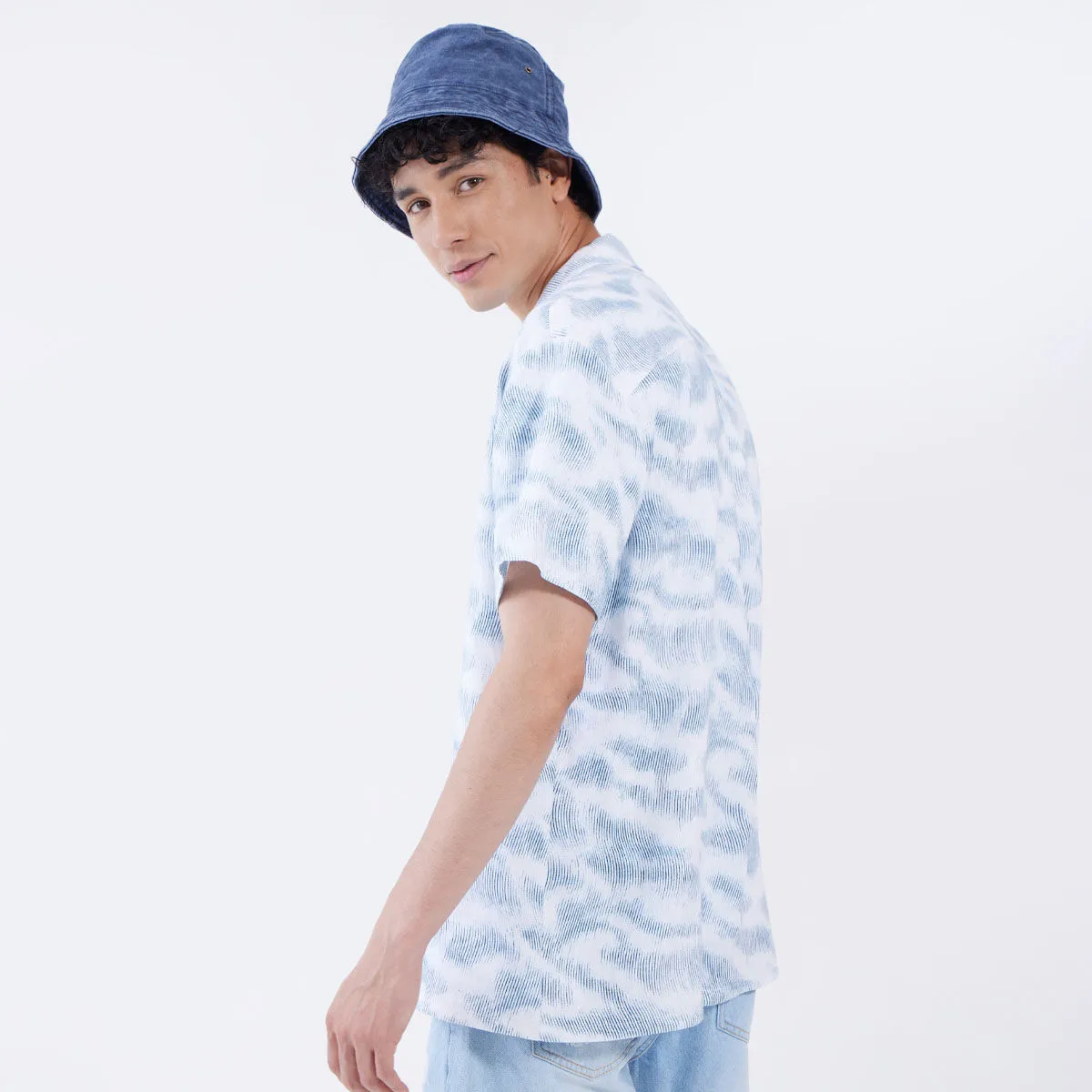 Camisa Estampada Con Cuello Resort