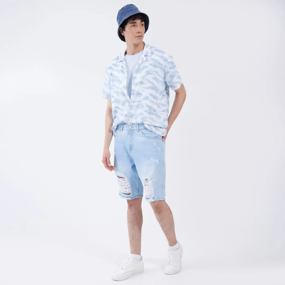 Camisa Estampada Con Cuello Resort