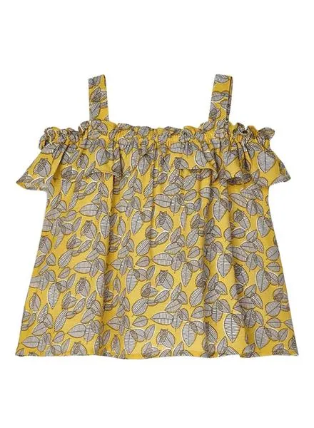 Camisa Mayoral Estampado Mostaza para Niña