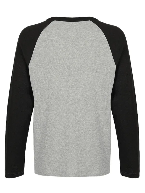 Camiseta acanalada con manga raglán