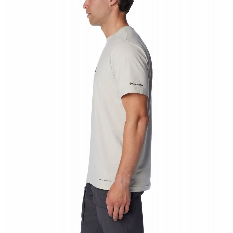 Camiseta Columbia Kwick Hike Graphic SS (Dark Stone Heather, Elevated High) Hombre