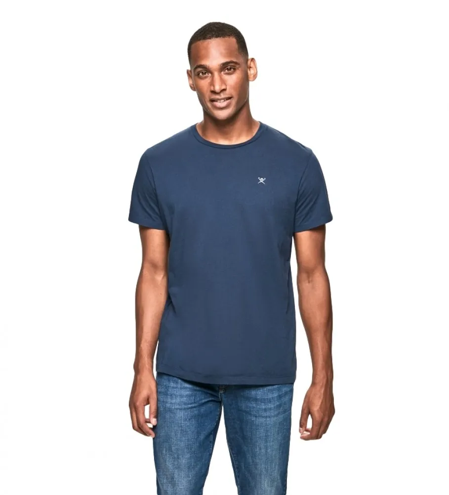 Camiseta con Logo Bordado marino