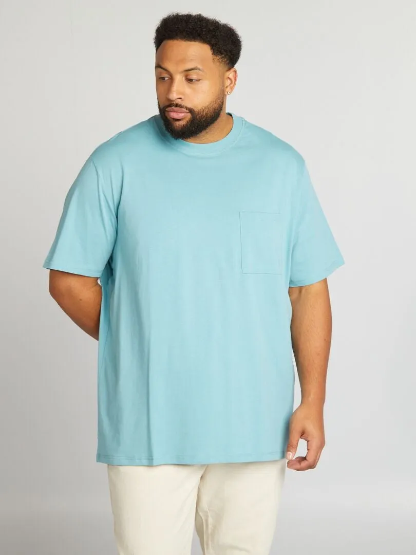 CAMISETA DE PUNTO LISA  AZUL