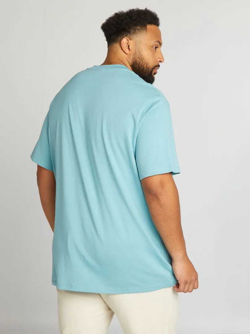 CAMISETA DE PUNTO LISA  AZUL