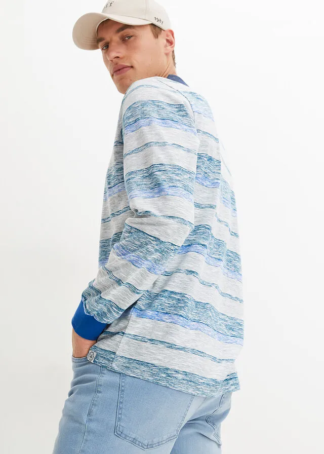 Camiseta de tipo polo Azul de rayas