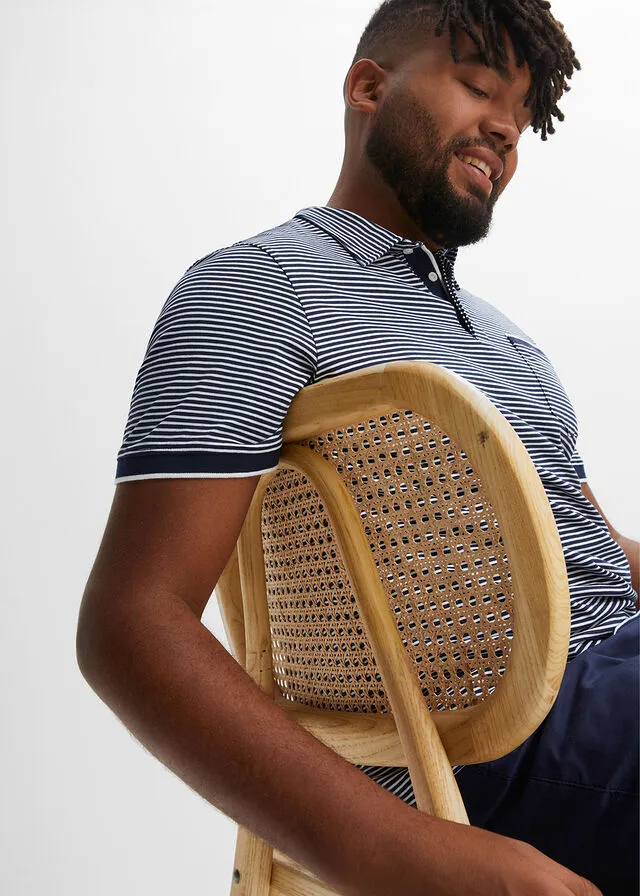 CAMISETA DE TIPO POLO AZUL MARINOBLANCO DE RAYAS