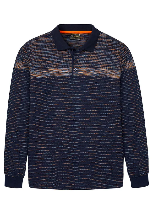 Camiseta de tipo polo Azul oxford de rayas