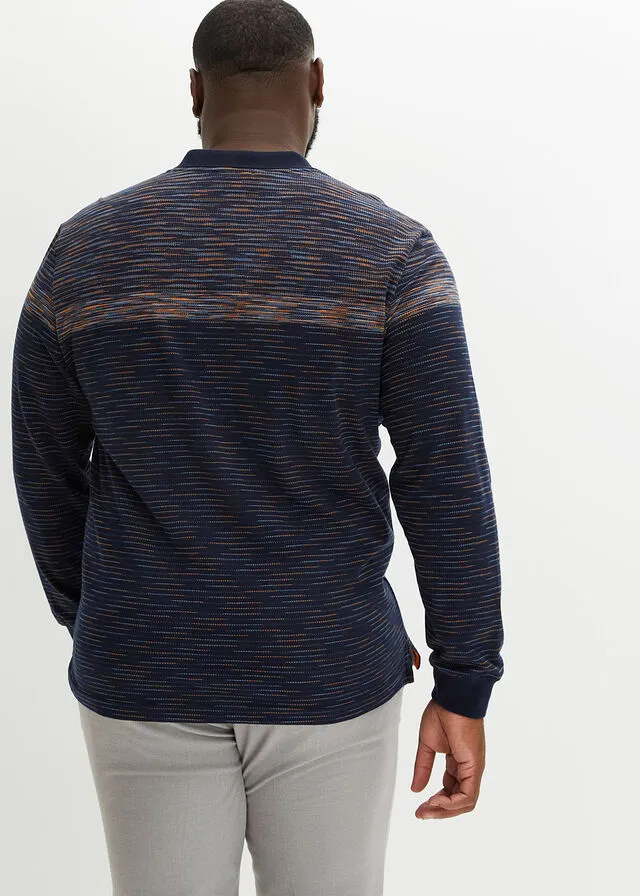 Camiseta de tipo polo Azul oxford de rayas