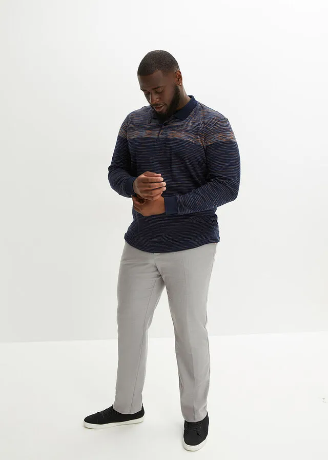 Camiseta de tipo polo Azul oxford de rayas