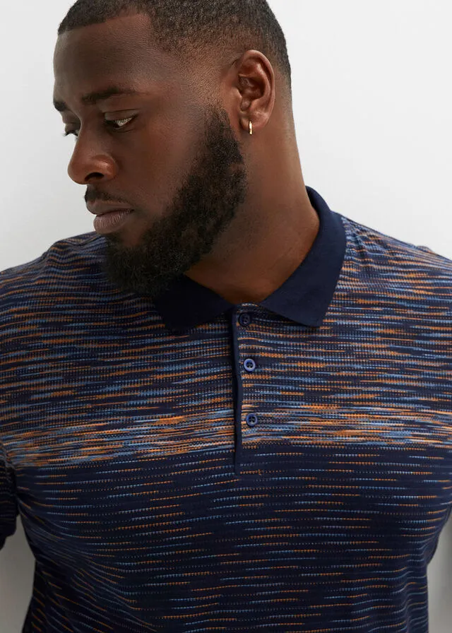 Camiseta de tipo polo Azul oxford de rayas
