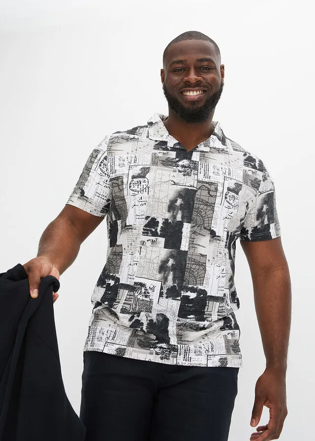 CAMISETA DE TIPO POLO BLANCOGRIS