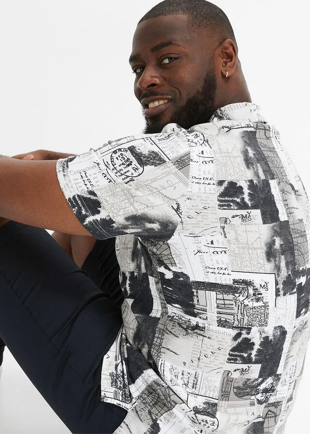 CAMISETA DE TIPO POLO BLANCOGRIS