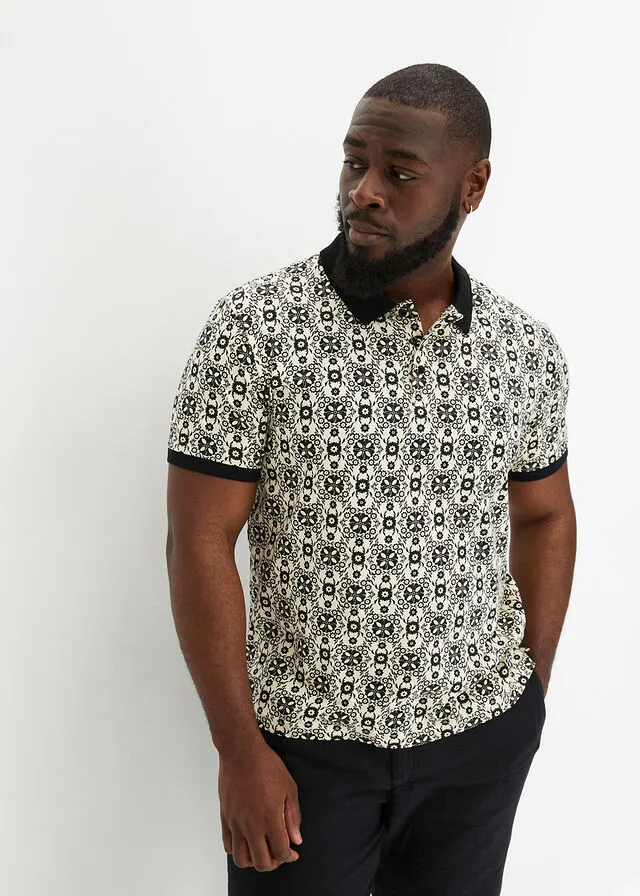 Camiseta de tipo polo Gris guijarro + negro