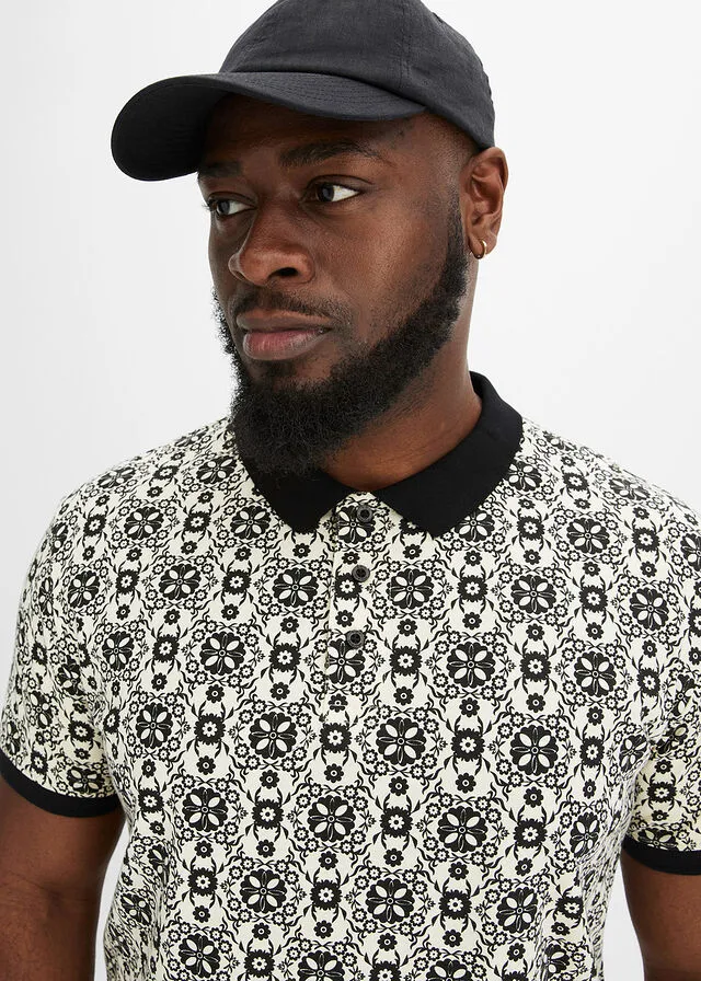 Camiseta de tipo polo Gris guijarro + negro