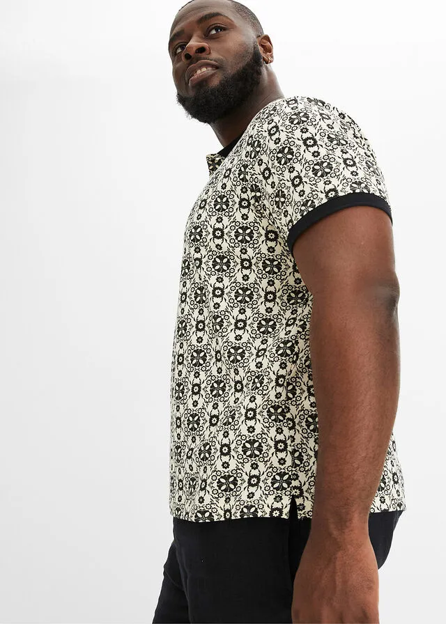 Camiseta de tipo polo Gris guijarro + negro