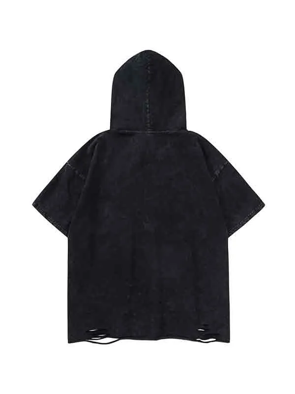 Camiseta extragrande de manga corta con estampado de alas para hombre
