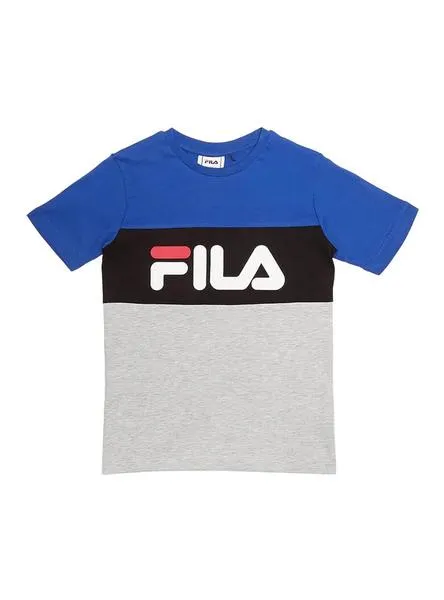 camiseta fila color block azul para niño
