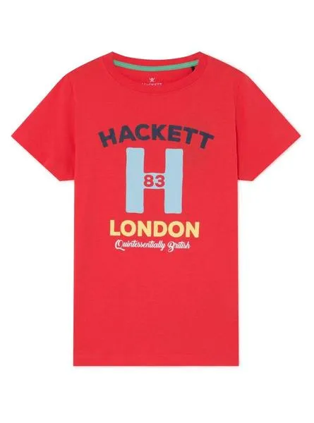 camiseta hackett logo h rojo para niño