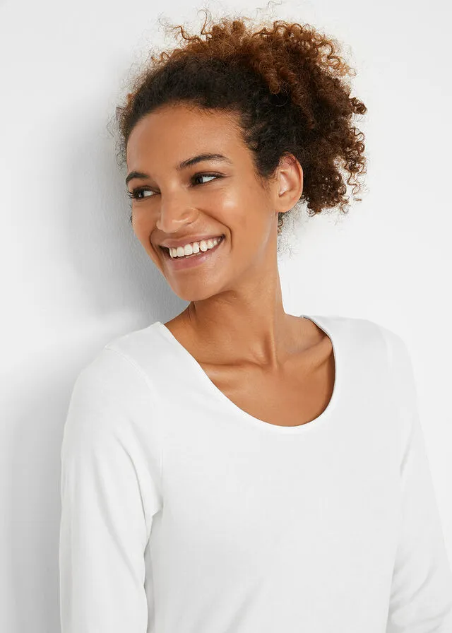 CAMISETA LARGA DEPORTIVA DE ALGODóN ORGáNICO (2 UNIDADES) NEGROBLANCO LANA