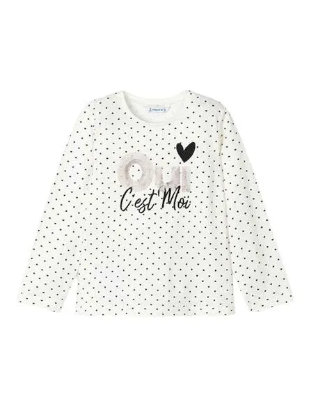 Camiseta Mayoral Mini Corazones Blanco para Niña