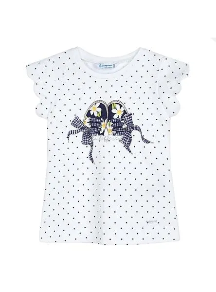 camiseta mayoral topos blanco para niña