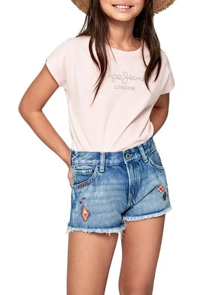 camiseta pepe jeans nuria rosa para niña