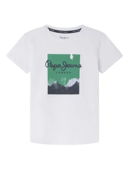 Camiseta Pepe Jeans Rafer Blanco Para Niño