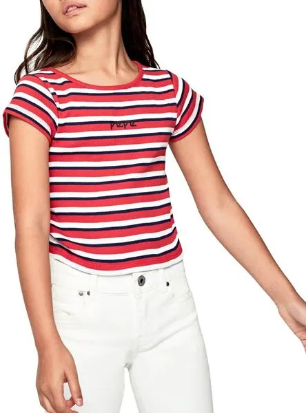 camiseta pepe jeans sophie rojo para niña