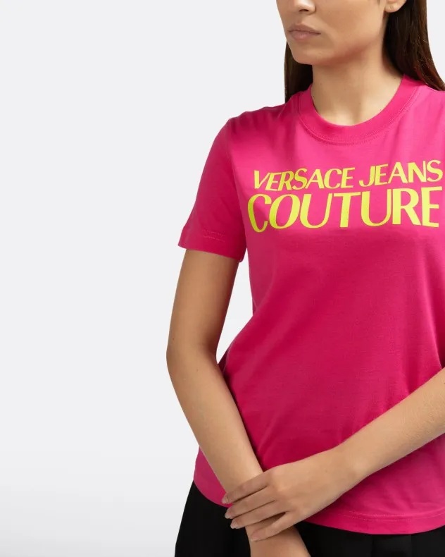 Camiseta Versace Jeans Couture 74HAHT03 Rosa