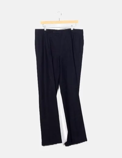 Canali Pantalón traje negro lana