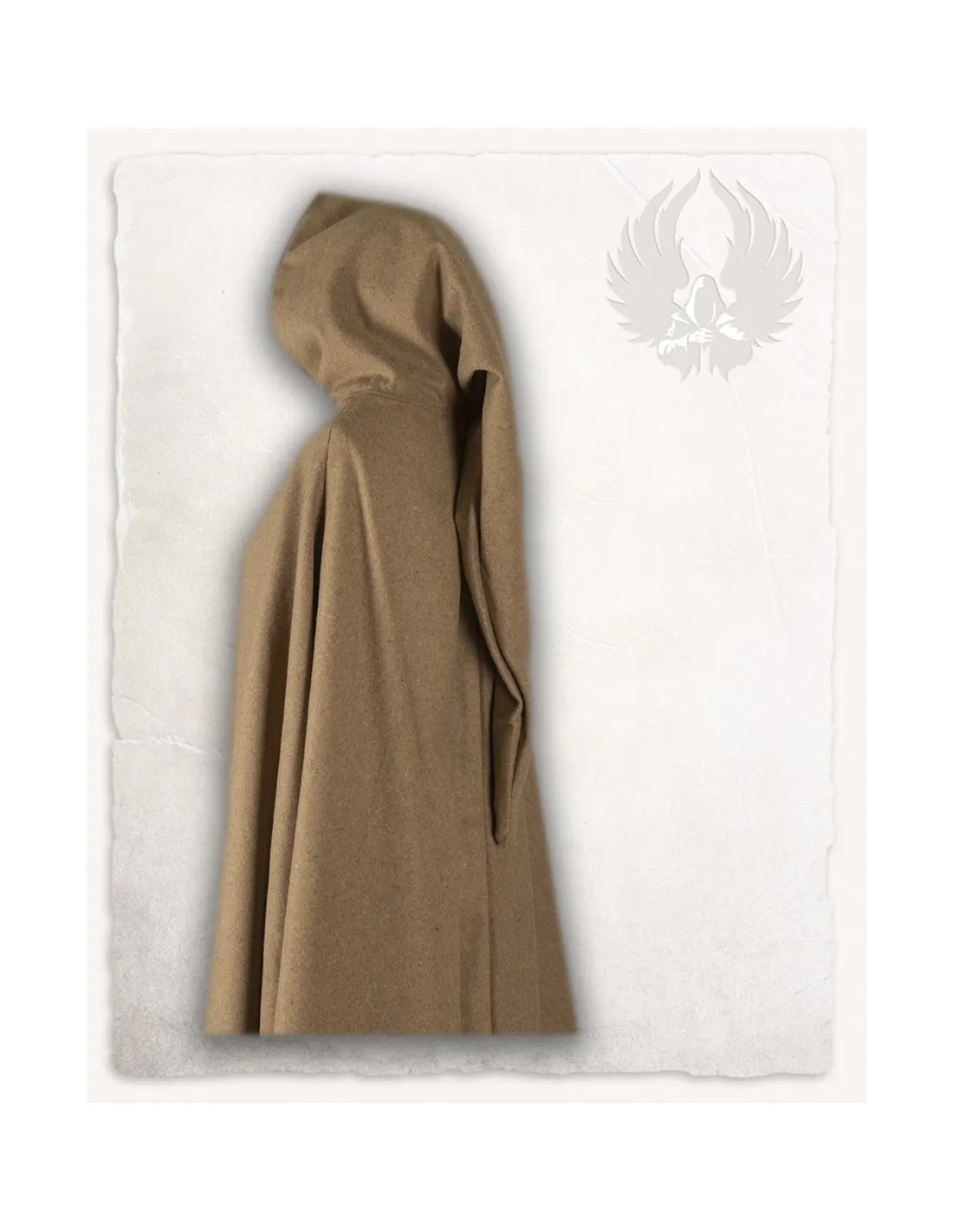 Capa medieval de lana color arena modelo Gora